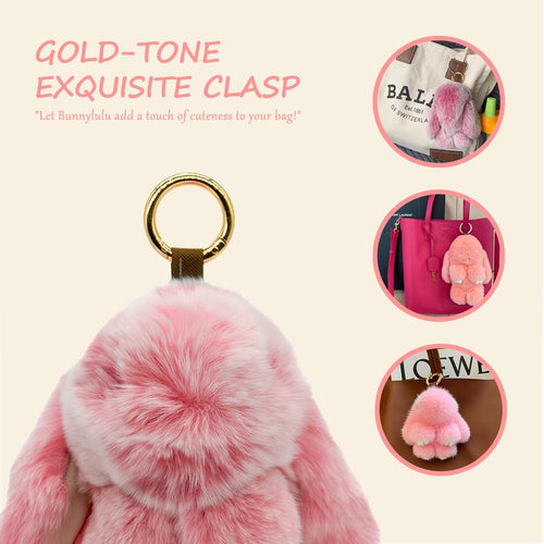 Handmade Bunny PomPom Keychain with Designed Tin Box, Cute Summer, Wedding & Birthday Gift, Charm Accessory for Anxiety Relief