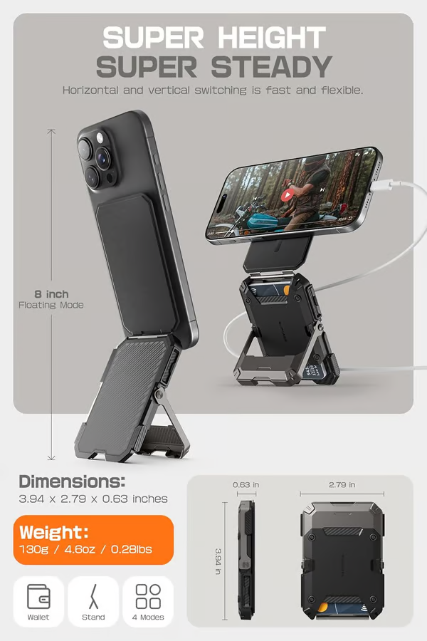 Magnetic Wallet with Stand