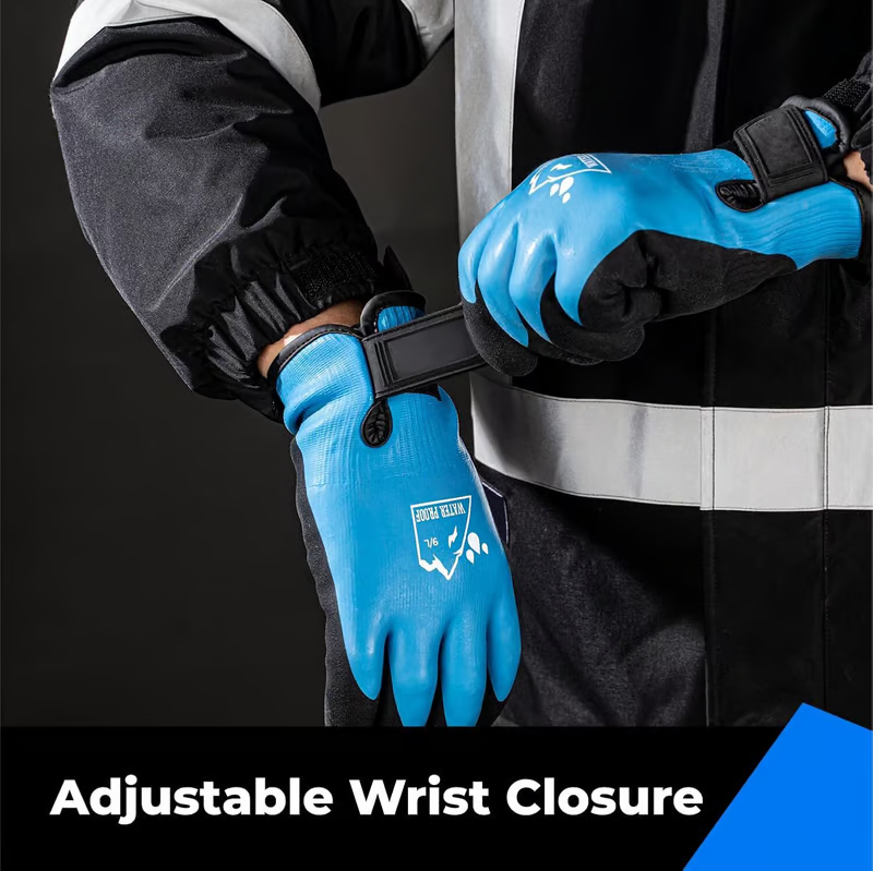 Heavy Duty Winter Gloves, Latex Fully Soaked, 100% Waterproof Gloves, Thermal Insulated Winter Dipped Gloves